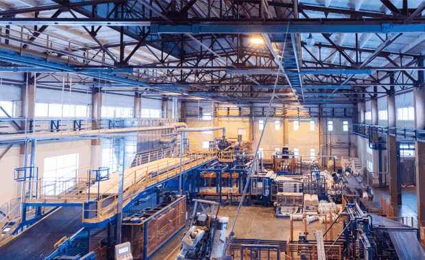 Inside view of a manufacturing warehouse